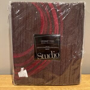 Studio JC Penney Home Brown Sateen Geometric Choco Chip-rio Red Panel 50x84"‎